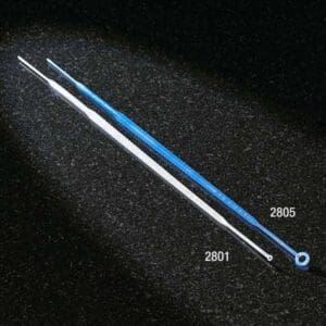Two metallic rods with blue and black colors labeled 2801 and 2805 on a dark background.