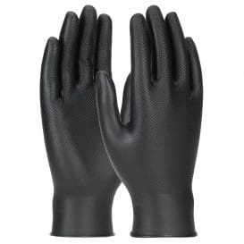 Pair of sleek black gloves.